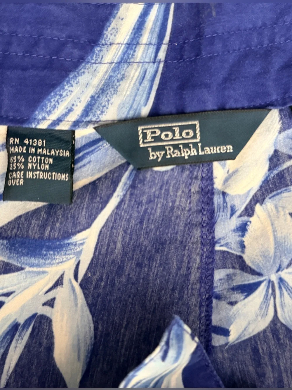 Polo Ralph Lauren Swim Trunks Blue Floral Board Shorts Men’s Size 36